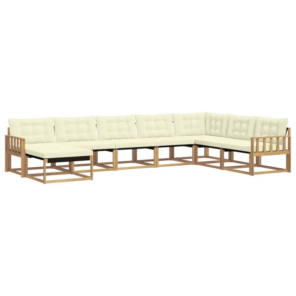 vidaXL Ensemble de canapés d'extérieur 8 pc Blanc et crème