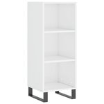 vidaXL Buffet haut Blanc brillant 34 5x34x180 cm Bois d'ingénierie