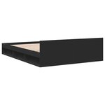 vidaXL Cadre de lit et tiroirs noir 120x190 cm bois d'ingénierie