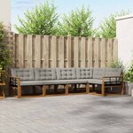 vidaXL Ensemble de canapés d'extérieur 5 Pièces Gris Naturel et Clair