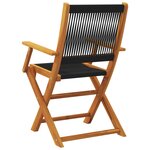 vidaXL Chaises de jardin pliantes lot de 8 noir bois d'acacia massif