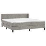 vidaXL Sommier à lattes de lit et matelas Gris clair 160x200cm Velours