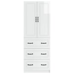 vidaXL Ensemble de Meubles 2 Pièces Blanc brillant 66 x 34 5 x 87 cm
