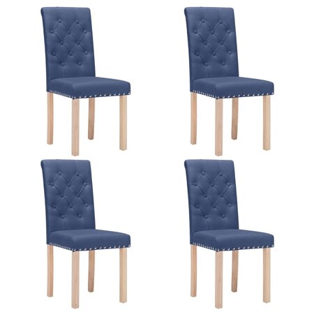 vidaXL Chaises à manger lot de 4 bleu tissu