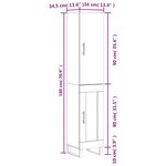 vidaXL Buffet haut Gris béton 34 5x34x180 cm Bois d'ingénierie