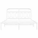 vidaXL Cadre de lit métal avec tête de lit blanc 140x190 cm