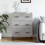 vidaXL Buffet sonoma gris 69 5x34x90 cm bois d'ingénierie