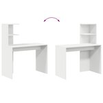 vidaXL Bureau d'écriture Blanc MDF Compact Étagères Décoratives