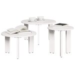 vidaXL Table basse 3 Pièces Blanc Bois massif en pin
