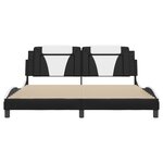 vidaXL Cadre de lit Viana sans matelas noir et blanc 180x200 cm similicuir