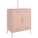 vidaXL Buffet rose 68x39x79 cm acier