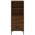 vidaXL Buffet haut Chêne marron 34 5x34x180 cm Bois d'ingénierie