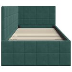 vidaXL Cadre de lit d'angle Vert foncé 80 cm x 200 cm tissu