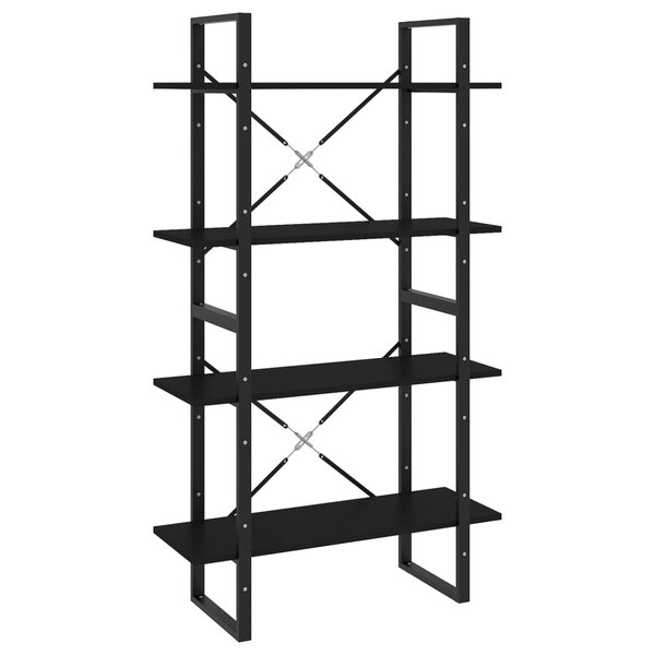 vidaXL Bibliothèque à 4 niveaux noir 80x30x140 cm bois d'ingénierie