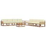 vidaXL Ensemble de canapés d'extérieur 9 Pièces Naturel et Crème