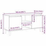 vidaXL Meuble TV Noir 102 x 35 x 50 cm Bois d'ingénierie
