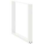 vidaXL Pieds de table à manger en U 2 pièces Blanc 90 x (72-73) cm Acier