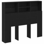 vidaXL Cabinet de Tête de Lit Chêne noir 120 x 19 x 103 5 cm