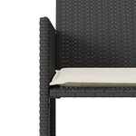 vidaXL Canapé de jardin 2 places avec table et tabourets noir rotin