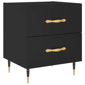 vidaXL Table de chevet noir 40x35x47 5 cm bois d’ingénierie