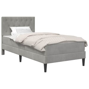vidaXL Cadre de lit avec matelas Gris clair 80 x 200 cm Velours