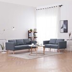vidaXL Ensemble de canapés à 2 places et à 3 places Tissu Gris foncé