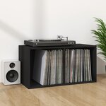 vidaXL Boîte de rangement de vinyles Noir 71x34x36cm Bois d'ingénierie