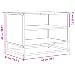 vidaXL Meuble TV chêne fumé 61x40x46 cm bois d'ingénierie et métal