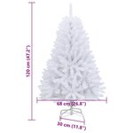 vidaXL Sapin de Noël artificiel à charnières avec support blanc 120 cm
