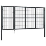 vidaXL Portillon avec poteaux Acier 350 x 120 cm Anthracite