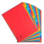 Intercalaires Carte Lustrée Avec Onglets Imprimés Alphabétiques 20 Positions Az - A4 - Couleurs Assorties - X 5 - Exacompta