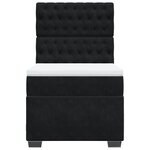 vidaXL Sommier à lattes de lit avec matelas Noir 90x200 cm Velours