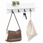 vidaXL Porte-manteau mural Blanc 60 x 10.5 x 18 cm Bois d'ingénierie