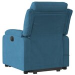 vidaXL Fauteuil inclinable de massage électrique bleu velours
