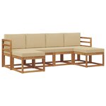 vidaXL Ensemble de canapés d'extérieur 6 pc Naturel et Beige