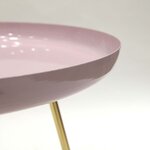 Table d'appoint plateau rond glossy rose