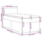 vidaXL Sommier à lattes de lit avec matelas Noir 100x200 cm Tissu