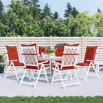 vidaXL Coussins de chaise à dossier haut lot de 6 rouge mélangé tissu