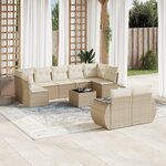 vidaXL Salon de jardin avec coussins 10 Pièces beige résine tressée
