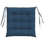 vidaXL Coussins de siège 2 Pièces Bleu 40 x 40 x 6 cm tissu