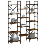 vidaXL Bibliothèque chêne fumé 127 5x28 5x172 5 cm bois d'ingénierie