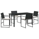 vidaXL Ensemble de salle à manger pour jardin 5 Pièces Noir et Crème