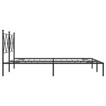 vidaXL Cadre de lit métal sans matelas avec tête de lit noir 150x200cm