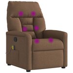 vidaXL Fauteuil de massage inclinable Marron Tissu