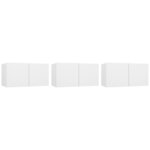 vidaXL Meubles TV suspendus 3 Pièces Blanc 60x30x30 cm