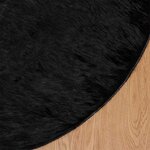vidaXL Tapis en Peau de Mouton Synthétique Noir 160 x 160 cm Polyester