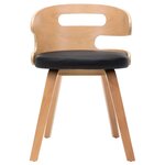 vidaXL Chaises à manger lot de 2 noir bois courbé et similicuir
