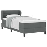 vidaXL Lit à ressorts avec matelas Gris foncé 90 x 190 cm tissu