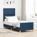 vidaXL Cadre de lit avec tête de lit Bleu 80 x 200 cm tissu