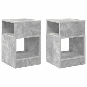 vidaXL Table d'appoint 2 Pièces Gris béton 30 5 x 30 x 45 cm